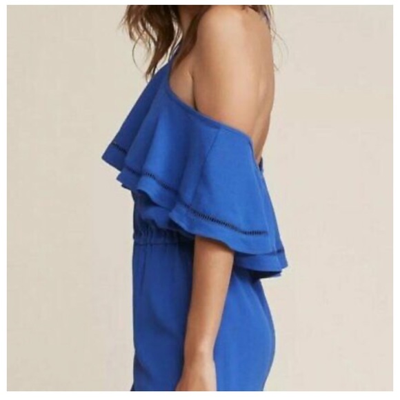 Jack BB Dakota Blue Feelin Myself Halter Romper NWT Blue Small - Picture 4 of 6